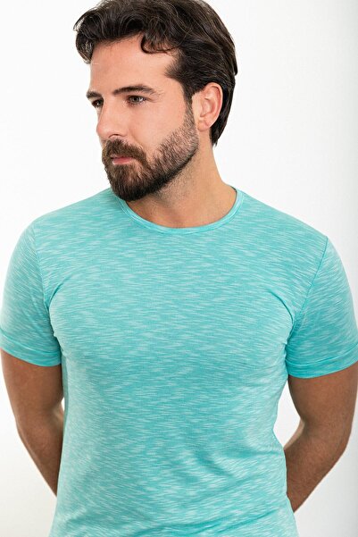 Mcr Gray Slim Fit Crew Neck Men's T-Shirt Green - 36811.24Y