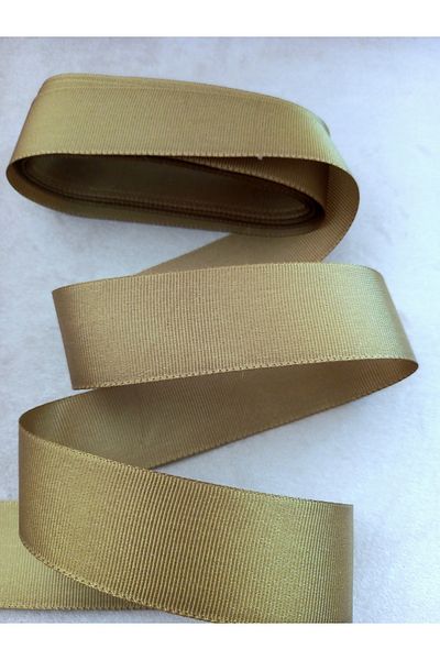 yörük tuhafiye 10 Meters Khaki Green Grosgrain Ribbon - 4 cm One Ball