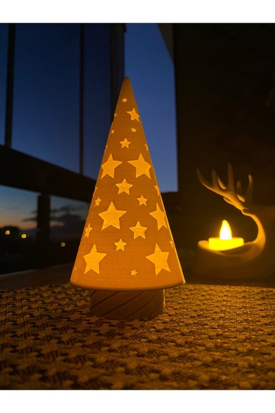 Root Made Çam Ağacı Tealight Mumluk Dekoratif Kış Konsepti Yıl Başı Süsleri Yeni Yıl Hediyesi Kış Dekoru 15cm