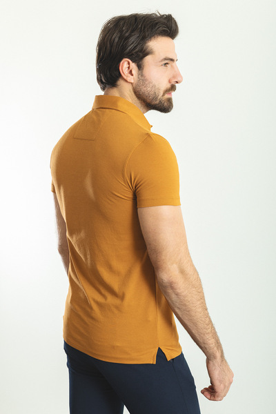 Mcr Plain Slim Fit Polo Neck Basic Men's T-Shirt Camel - 36780.23Y