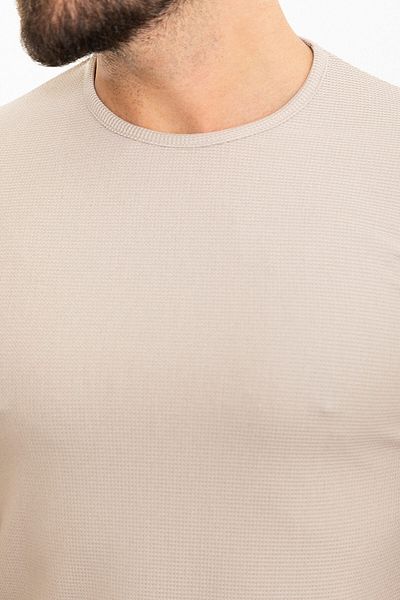 Mcr Patterned Slim Fit Crew Neck Men's T-Shirt Beige - 36806.24Y