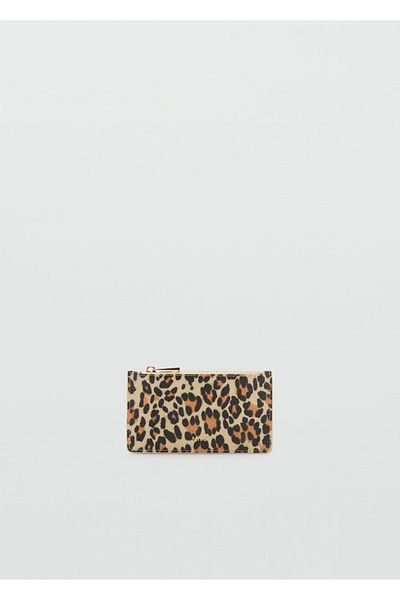 Mango Teen Leopard Patterned Leather Look Wallet