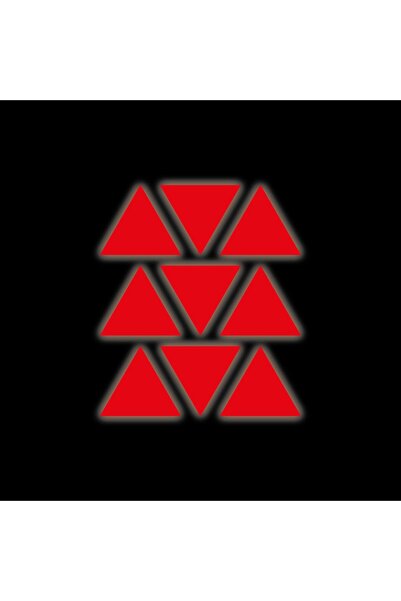 Motiker Kırmızı Reflective (Reflektif) Üçgen Sticker Paketi 9'lu Otomobil Mot...