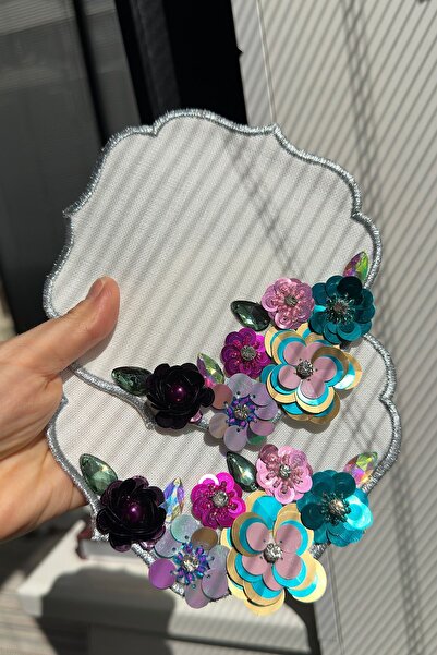 Bi Bashka Pul çiçek işlemeli renkli 2li kokteyl peçete