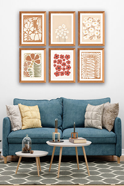 no77decor Комплект от 6 дървени рамкирани картини с тема „Маргаритка“ от Матис