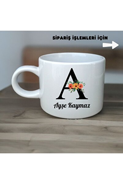 D&Y GAUDERY İsme Özel Baskılı Kupa - İsim Baş Harfi Kişiselleştirilebilir Öze...