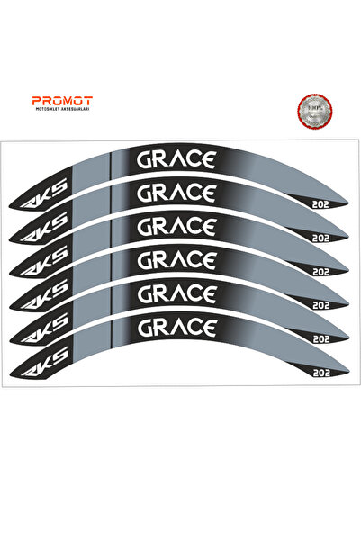 Genel Markalar RKS GRACE 202 YAZILI MOTORSİKLET JANT ŞERİDİ MODEL 3