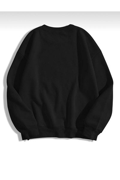 khufu Μαύρο φούτερ με στάμπα Charlie Luciano Unisex - Crew Neck