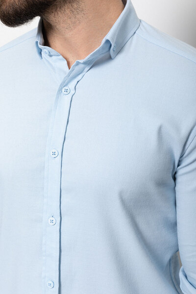 Mcr Ανδρικό πουκάμισο με σχέδια Slim Fit Μπλε - 37594.22Y