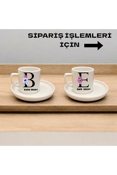 D&Y GAUDERY Purple Flower Patterned Coffee Cup Set - Personalized, Set of 2, Quality a Mug