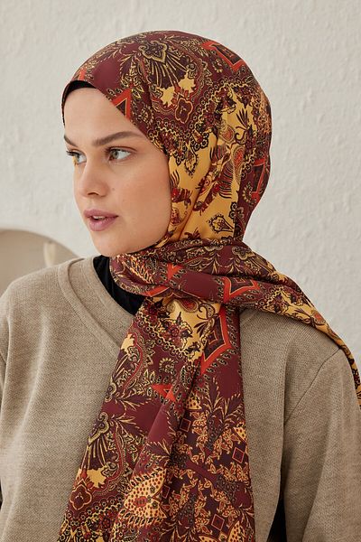 Modakaşmir Pleat Patterned Silky Shawl