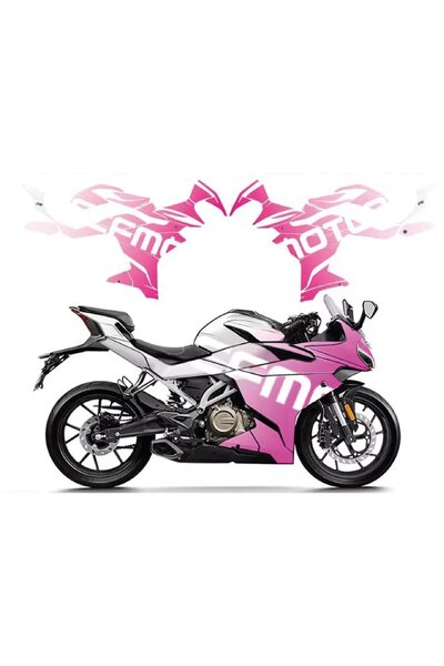 Motiker CFMOTO 250SR Pink Design Sticker Parçalı Motosiklet Kaplama Etiket Mo...