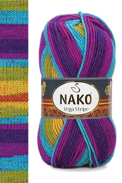 NAKO Vega Stripe Premium Ακρυλικό Πλεκτό Μαλλί Νο: 82410