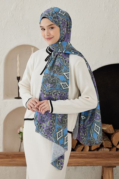 Modakaşmir Pleat Patterned Silky Shawl