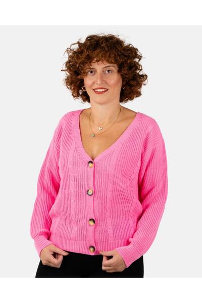 Portakal Esintisi سترة نسائية بأزرار على شكل حرف V |   4 ألوان