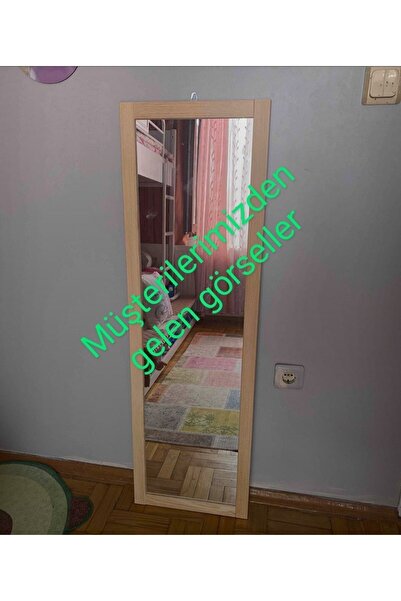 MİRRORSS Doğal Ahşap Çerçeve Duvar Hol Ayna Boy Ayna 121x37