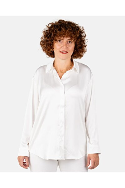 Portakal Esintisi Cămașă de damă din satin drept și mătăsos