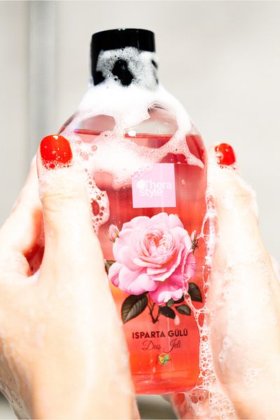 Thera Style Isparta Rose Purifying Vegan Shower Gel 500ml |   Pink Rose Shower Gel |   Lasting Fragrance Large Size