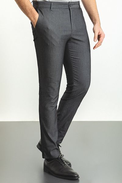 Mcr Patterned Super Slim Fit Men's Trousers Black-Ecru - 38160.23Y