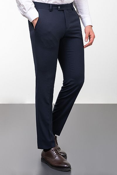 Mcr Straight Slim Fit Classic Men's Trousers Navy Blue - 38144.23Y