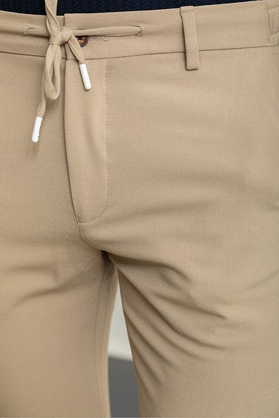 Mcr Straight Super Slim Fit Drawstring Men's Trousers Beige - 38145.23Y