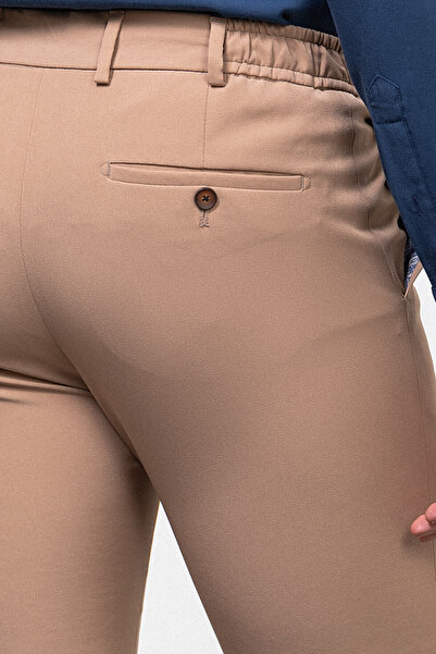 Mcr Straight Super Slim Fit Drawstring Men's Trousers Camel - 38169.23Y