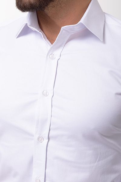 Mcr Plain Slim Fit Satin Classic Men's Shirt White - 37920.19Y