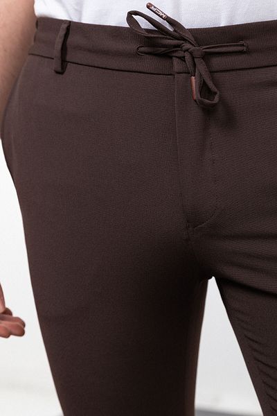 Mcr Straight Super Slim Fit Drawstring Men's Trousers Brown - 38145.23Y