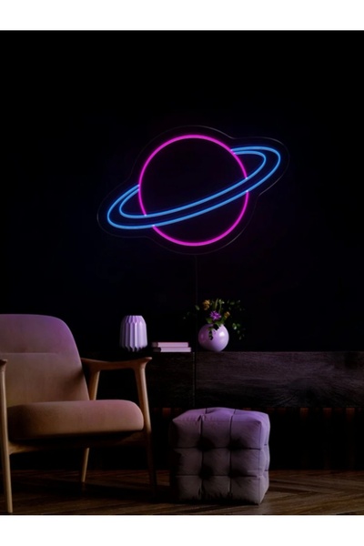 KAMER NEON LED IŞIKLI SATÜRN GEZEGEN AY