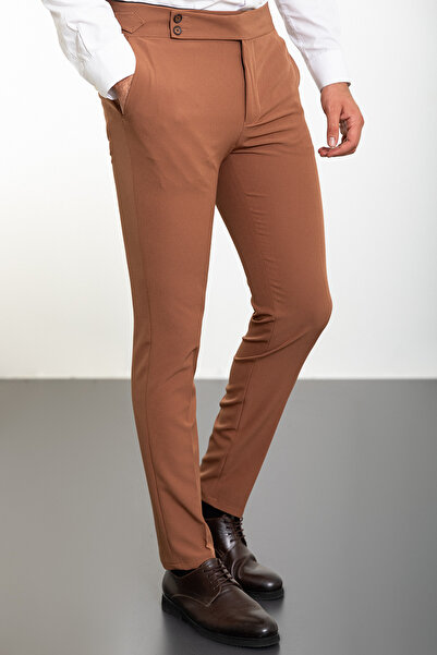 Mcr Прямі чоловічі штани Super Slim Fit з поясом, колір камел - 38138.23Y