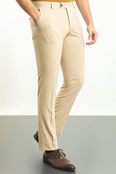 Mcr Екологічні класичні чоловічі брюки Slim Fit бежевого кольору - 38150.23Y