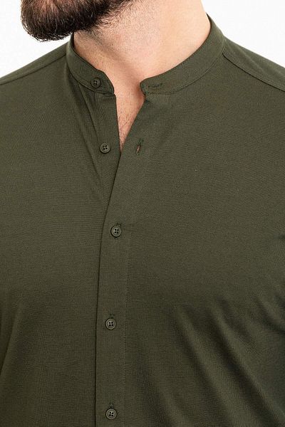 Mcr Straight Slim Fit Judge Collar Long Sleeve Men's Shirt Khaki - 37901.24Y