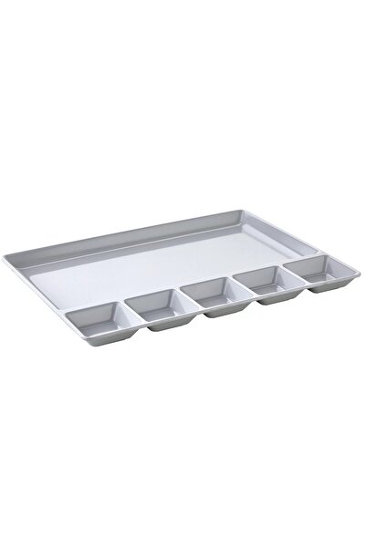 abnturk Kırılmayan Kahvaltı Sunum Tabağı 33x26cm Kahvaltılık 6 Bölme Sağlıklı Malzeme Tabldot Tepsisi