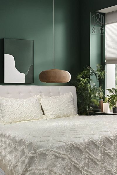 WorthWhile Vera Double Bedspread 240X260 |   Ecru Chenille Fabric, Diamond Pattern, Soft Texture