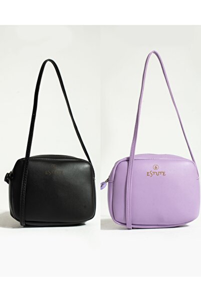 ESTUTE Kadın 2 Li Paket Çanta Çapraz Askılı Fermuarlı Ayarlanabilir askılı Ya...