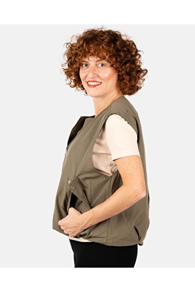 Portakal Esintisi Жіночий жилет із застібкою-блискавкою та кишенями на кнопках