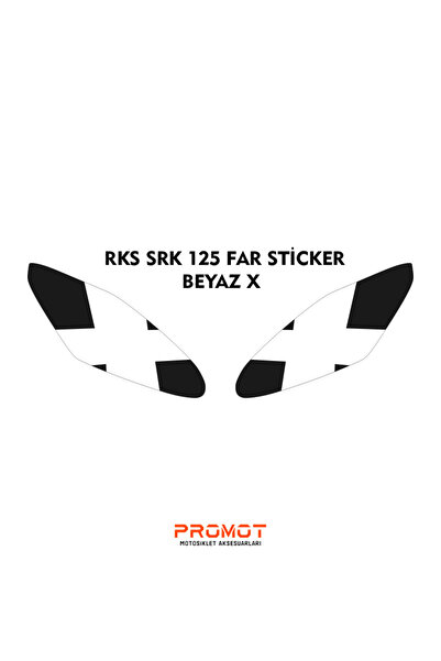 MOTOSEPETİM RKS SRK 125R UYUMLU FAR KAPLAMA STİCKER BEYAZ X