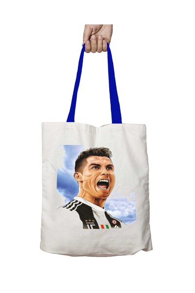 ART HEDİYE Τσάντα ώμου Cristiano Ronaldo που πλένεται με μπλε λαβή
