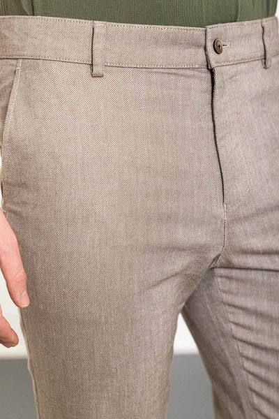 Mcr Patterned Slim Fit Classic Men's Trousers Brown - 38243.24Y