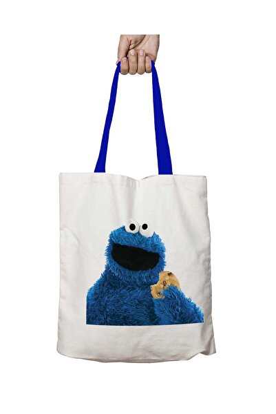 ART HEDİYE حقيبة كتف The Muppet Show Cookie قابلة للغسل بمقابض زرقاء