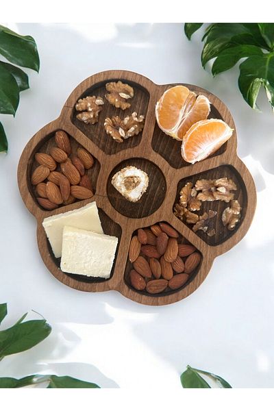 YAT Design Crafts Natural Wood High Quality Presentation Plate - Cheese Snack Bowl Tray