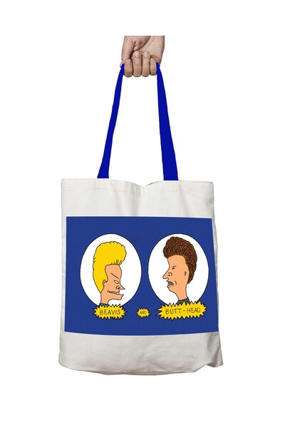 ART HEDİYE حقيبة كتف قابلة للغسل من Beavis وButt-Head بمقبض أزرق