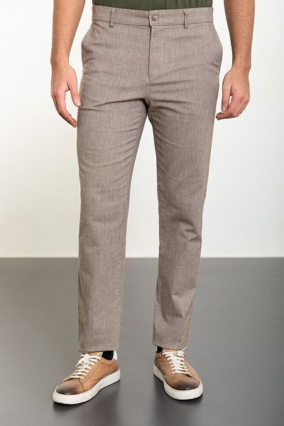 Mcr Patterned Slim Fit Classic Men's Trousers Brown - 38243.24Y