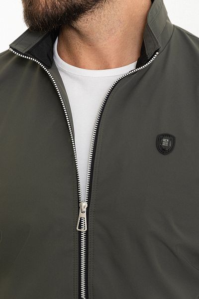 Mcr Ανδρικό παλτό με γιακά δικαστή Straight Slim Fit Khaki - 39611.24y