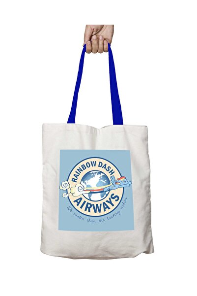 ART HEDİYE Τσάντα ώμου Rainbow Dash Airways που πλένεται με μπλε χερούλια