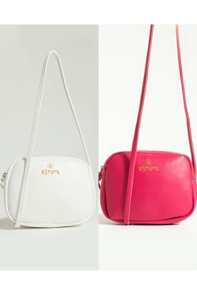 ESTUTE Kadın 2 Li Paket Çanta Çapraz Askılı Fermuarlı Ayarlanabilir askılı Ya...