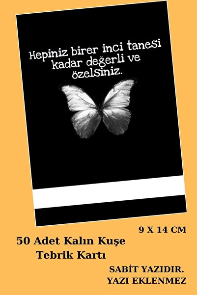 Emtory Home Siyah Kelebek | 50 Adet Hazır Tebrik Teşekkür Kartı - Kına Kartı ...