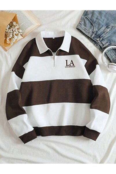 Baycombine35 Мъжка суитшърт с цип и поло яка