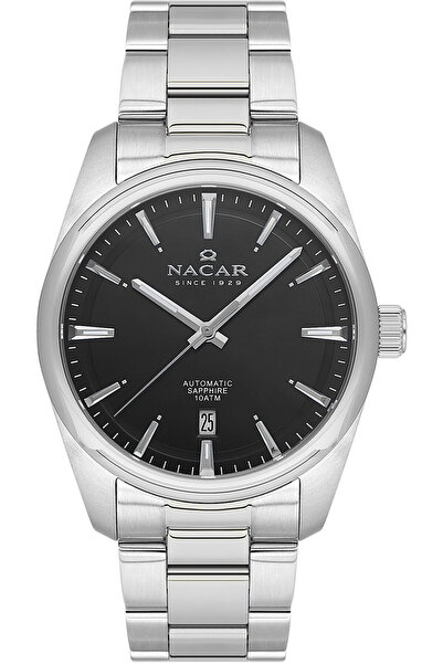 Nacar Sapphire Glass Classic Silver Men's Wrist Watch Nc08- 29430248 -Abm