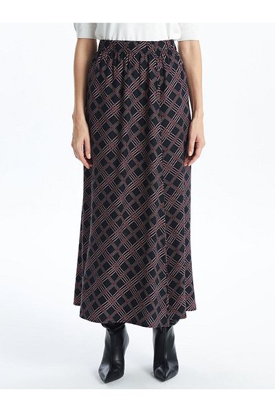 LC Waikiki Lcwk Women's Elastic Waist Patterned Skirt